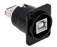 Adapter, Gerade, Stahl, USB-A 2.0-Buchse - USB-A 2.0-Buchse